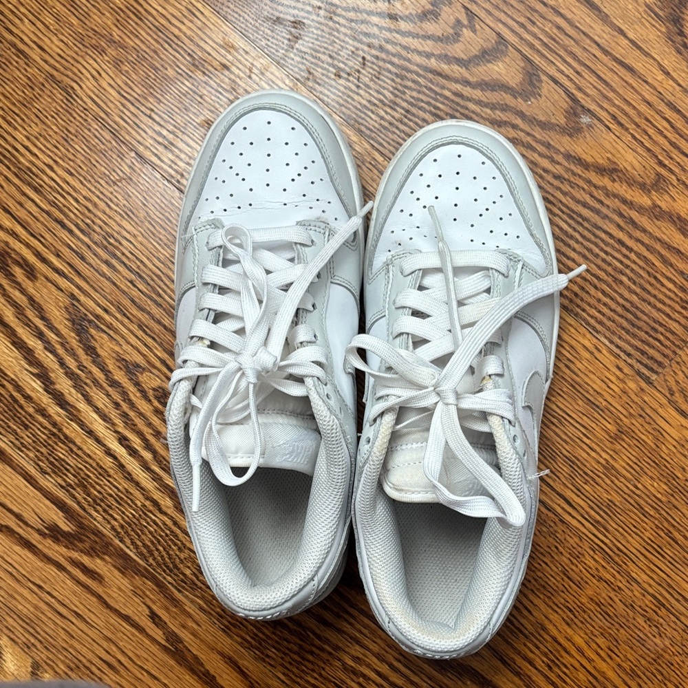 Nike White Low-Top Leather Sneakers with Swoosh - Picture 2 of 3